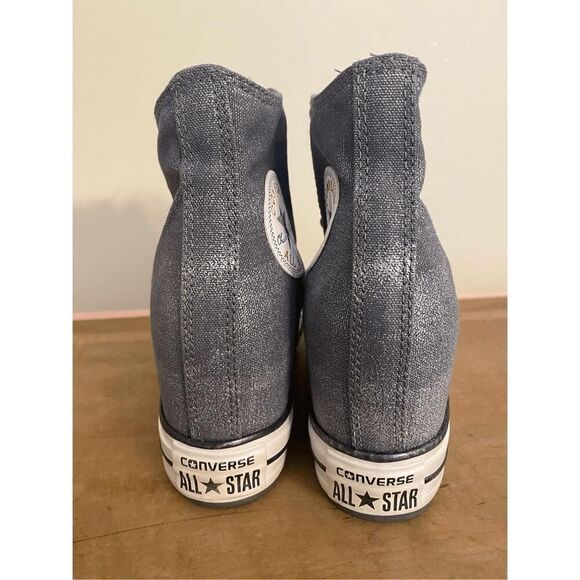 Converse size 7 Chuck Taylor All Star Lux Hidden Wedge high top grey sparkle - Picture 4 of 7
